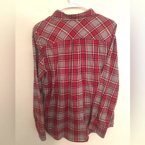 J.Crew Shirt womens Boy Fit Tartan Plaid Red Black Button Up Office Career F7289 - Picture 2 of 6